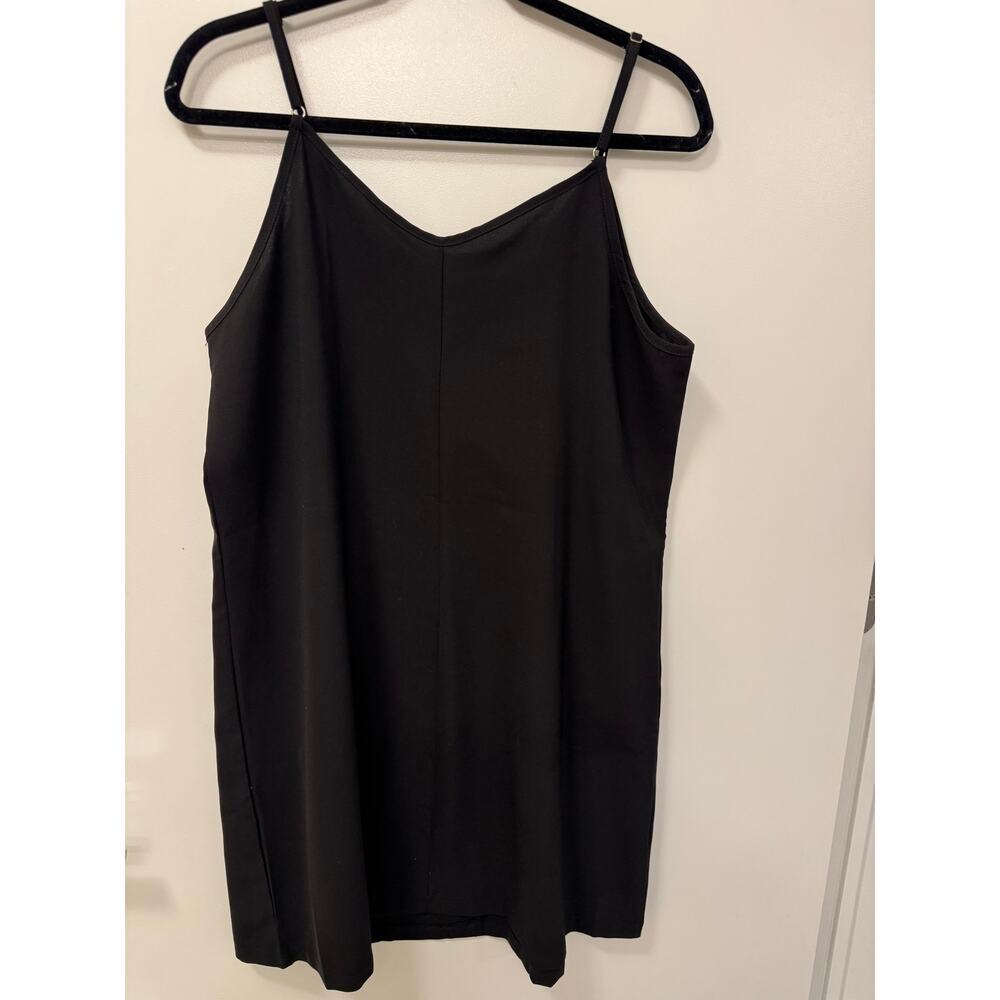 Unbranded Black Spaghetti Strap Mini Button Front Large Dress - Picture 3 of 5